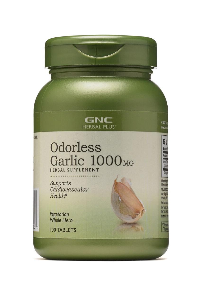 GNC Odorless Garlic 1000 Vegetarian 100 Tablets